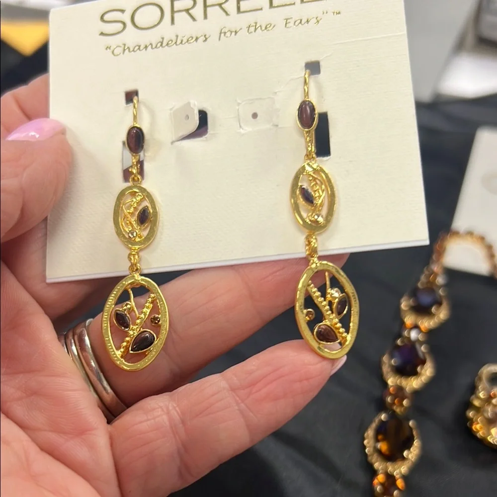 Sorrelli Gold and Brown Necklace with earrings and ring! - Picture 4 of 10